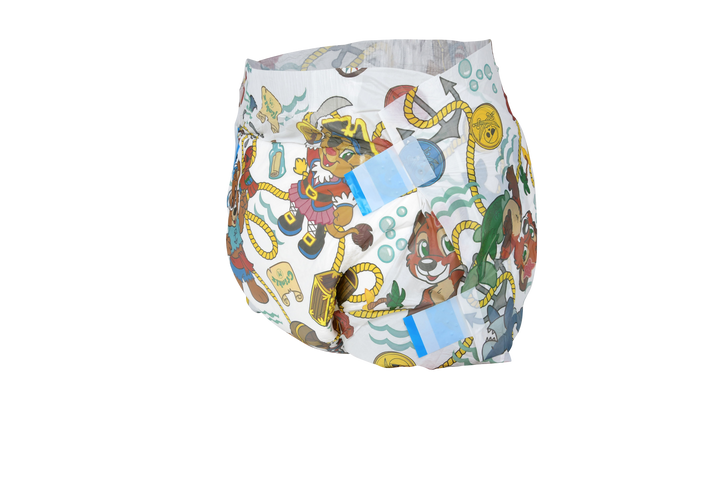 Crinklz Buccaneer adult diaper front side view