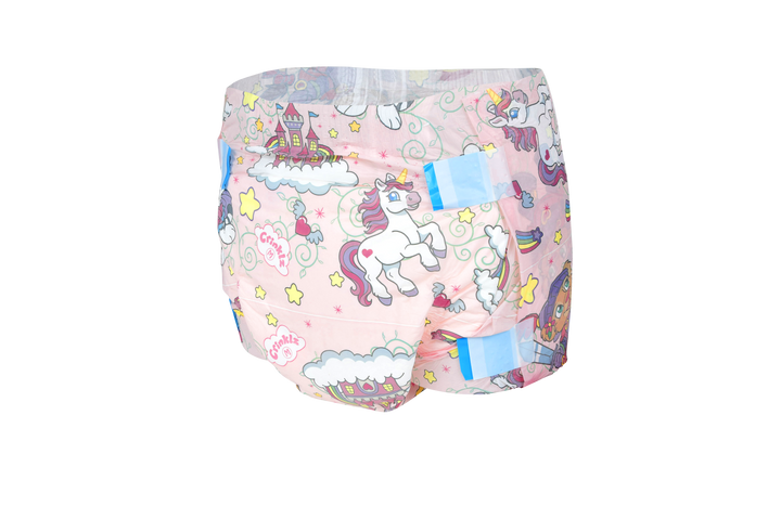 Crinklz Fairy Tale adult diaper side front view