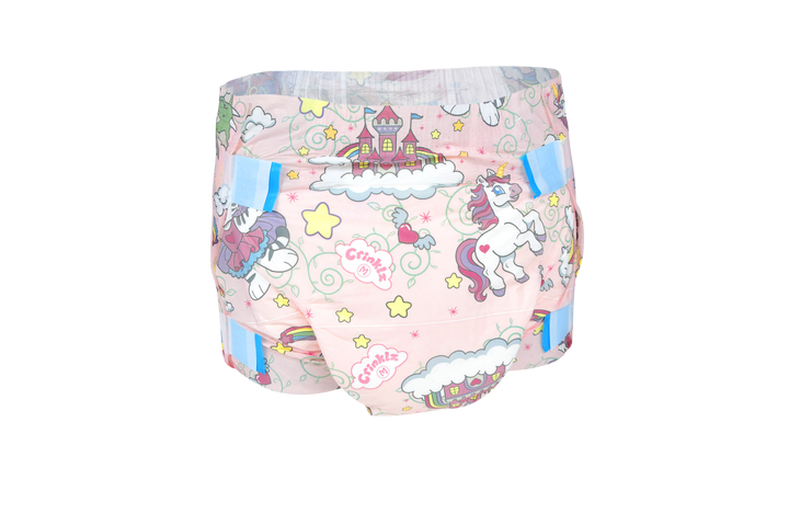 Crinklz Fairy Tale adult diaper front view